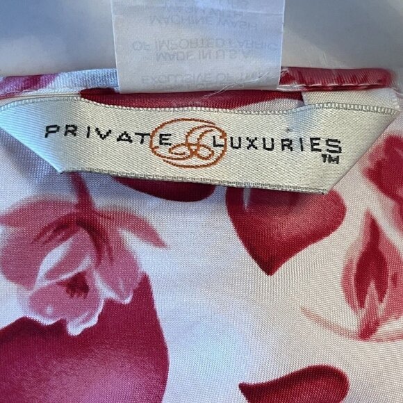 Vtg Private Luxuries S Satin Chemise Mini Slip Dress Heart Floral Rose 90s Y2K - Picture 4 of 7